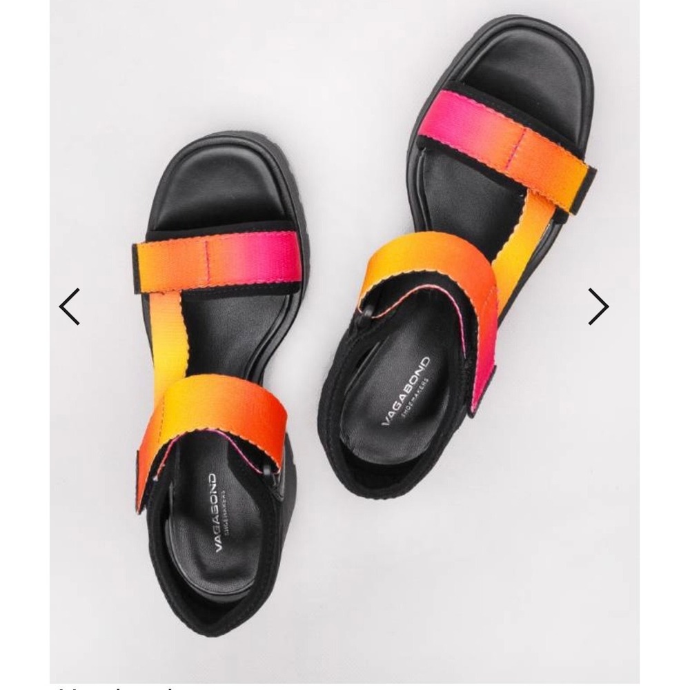 Vagabond Platform Sandals Orange‎ Pink Yellow Gradient Chunky Heel Women Size 39